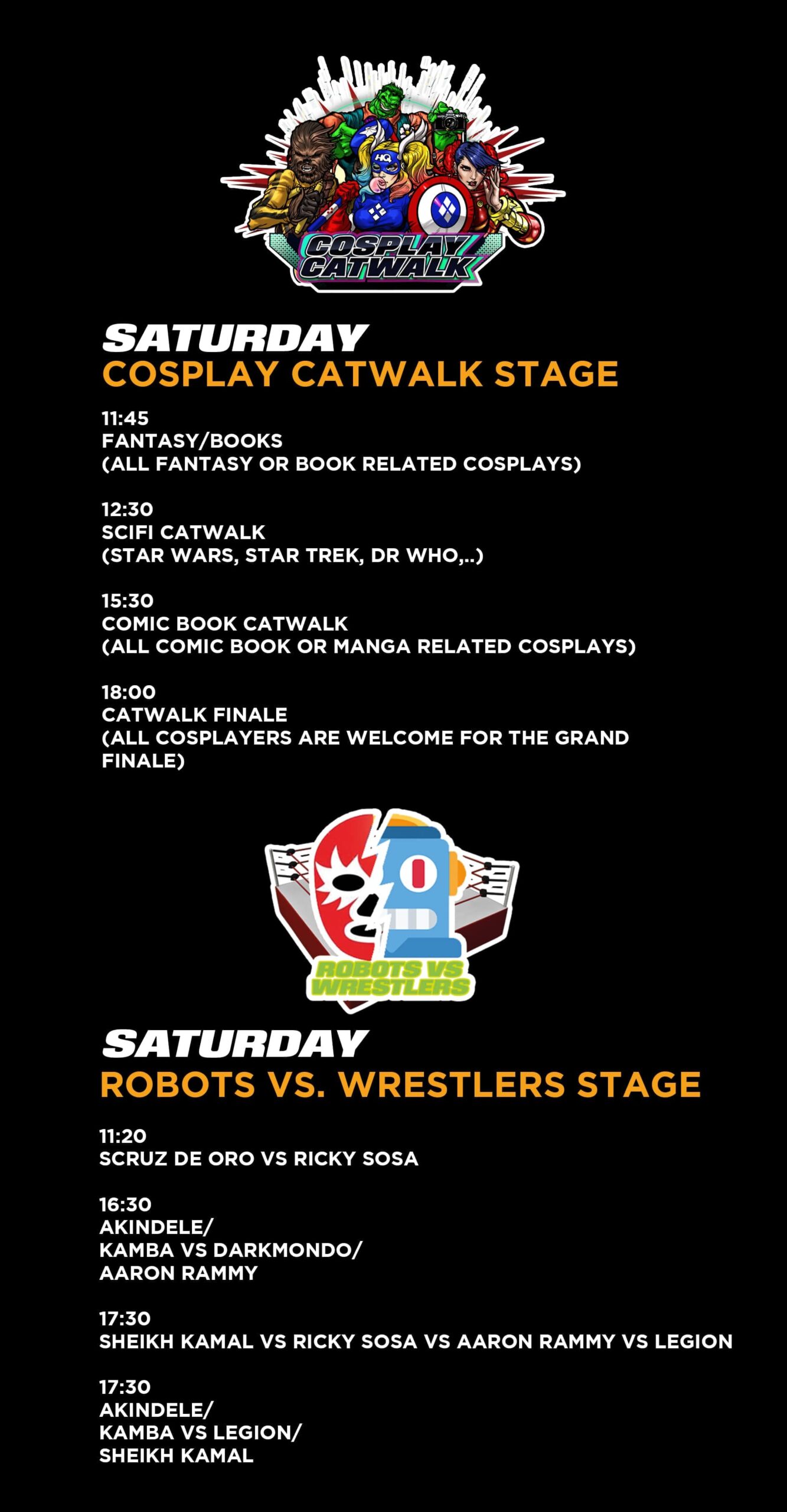 programma zaterdag cosplay